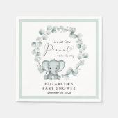 Serviette En Papier Baby shower Eucalyptus Eléphant mignon (Devant)