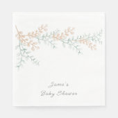 Serviette En Papier Baby shower Eucalyptus simple et élégant (Devant)