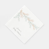 Serviette En Papier Baby shower Eucalyptus simple et élégant (Coin)