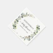 Serviette En Papier Baby shower Eucalyptus Verdure Boho Rustique (Coin)