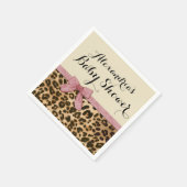 Serviette En Papier Baby shower Fancy Leopard Rose Bow Girl (Coin)