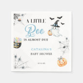 Serviette En Papier Baby shower fantôme d'Halloween bleu (Devant)