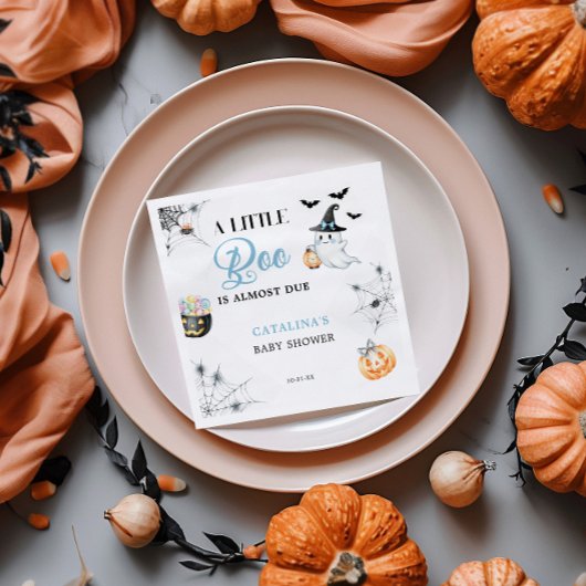 Serviette En Papier Baby shower fantôme d'Halloween bleu