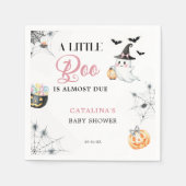 Serviette En Papier Baby shower fantôme d'Halloween rose (Devant)