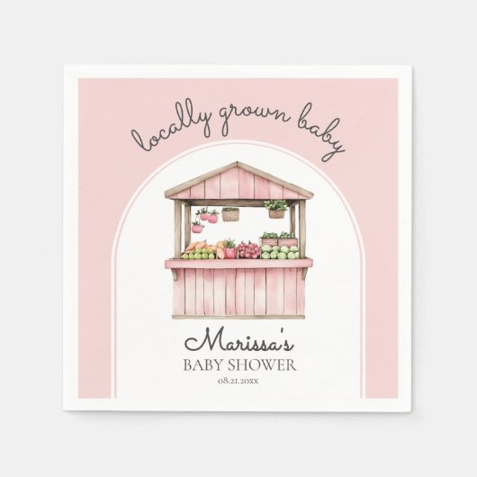 Serviette En Papier Baby shower Farmers Market Girl (Devant)