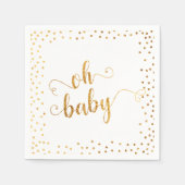 Serviette En Papier baby shower Faux Gold Foil Confetti (Devant)