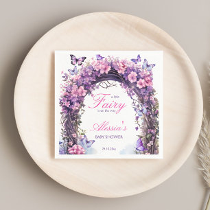 Serviette En Papier Baby shower féerique violet enchanté jardin imprim