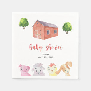 Serviette En Papier Baby shower ferme - baby shower