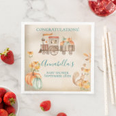 Serviette En Papier Baby shower ferroviaire d'automne de l'Aquarelle C (En situation)