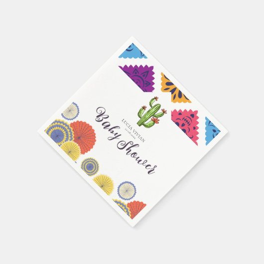 Serviette En Papier Baby shower Festif Mexicain en papier Ventilateur  (Coin)