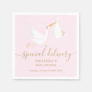 Serviette En Papier Baby Shower/Fête de Naissance Stork Livraison Spéc