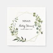 Serviette En Papier Baby shower Feuille vert tropical (Devant)