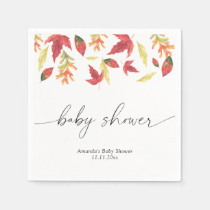 Serviette En Papier Baby Shower feuilles qui tombent