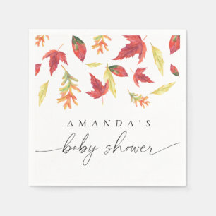 Serviette En Papier Baby Shower feuilles qui tombent