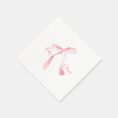 Serviette En Papier baby shower fille arc rose (Coin)