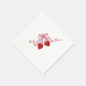 Serviette En Papier baby shower fille arc rose fraise (Coin)