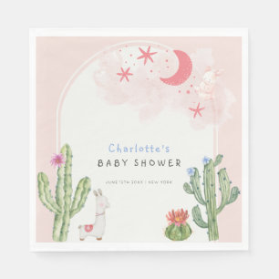 Serviette En Papier Baby shower Fille Boho Rose Arch Cactus jouets