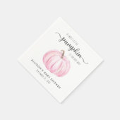 Serviette En Papier Baby shower fille Citrouille d'aquarelle mignonne (Coin)