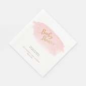 Serviette En Papier Baby shower fille couleur rose et or Aquarelle (Coin)