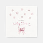 Serviette En Papier Baby shower Fille de Noël d'hiver (Devant)