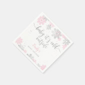 Serviette En Papier Baby shower Fille D'Hiver Rose Et Argent (Coin)