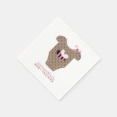 Serviette En Papier Baby shower fille en costume d'abeille rose (Coin)