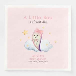 Serviette En Papier Baby shower Fille Fantôme Petit Boo Rose