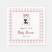 Serviette En Papier Baby shower Fille Fantôme rose En vichy Halloween (Devant)