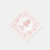 Serviette En Papier Baby Shower Fille Fleur Rose Lapin Mignon (Coin)