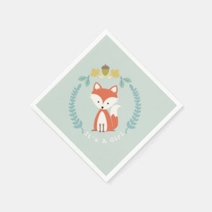 Serviette En Papier Baby shower Fille Fox moderne serviettes