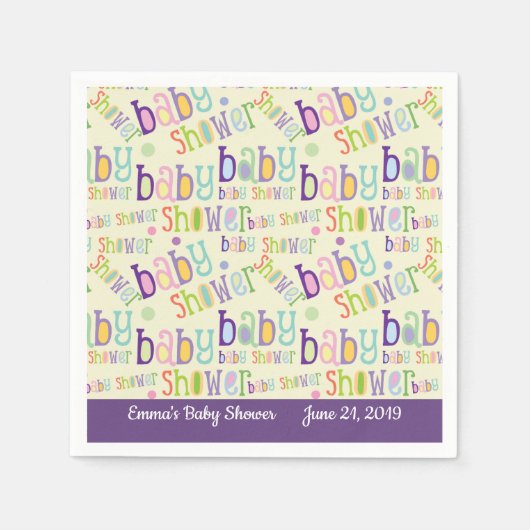 Serviette En Papier Baby shower fille garçon Motif de design (Devant)