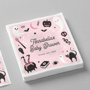 Serviette En Papier Baby Shower Fille Halloween Rose