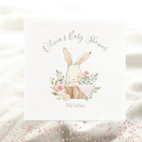 Baby shower fille lapin rose roux lapin lapin