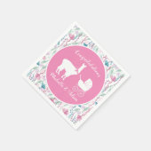 Serviette En Papier Baby shower fille Llama rose mignonne (Coin)
