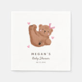 Serviette En Papier Baby shower fille ours rustique mignon (Devant)