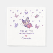Serviette En Papier Baby shower fille papillon violet (Devant)