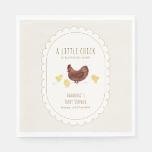 Serviette En Papier Baby Shower Fille/Petit Poulet Bohème Rustique Neu
