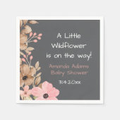 Serviette En Papier Baby Shower Fille Petite Fleur Sauvage Rose (Devant)