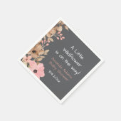 Serviette En Papier Baby Shower Fille Petite Fleur Sauvage Rose (Coin)