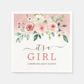 Serviette En Papier Baby shower fille rose rose rose pâle (Devant)