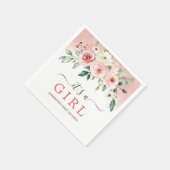 Serviette En Papier Baby shower fille rose rose rose pâle (Coin)