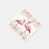 Serviette En Papier Baby shower Flamant rose rose floral élégant (Coin)