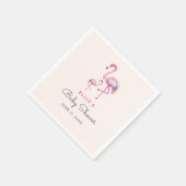 Serviette En Papier Baby shower Flamant rose rose Napkin (Coin)