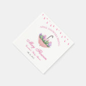 Serviette En Papier Baby shower Fleur de mai avec douches rose avril (Coin)