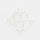 Serviette En Papier Baby shower fleur sauvage (Coin)
