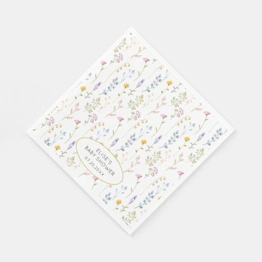 Serviette En Papier Baby shower fleur sauvage (Coin)