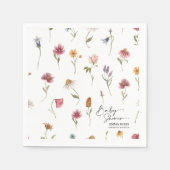 Serviette En Papier Baby shower fleur sauvage (Devant)