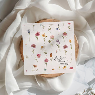 Serviette En Papier Baby shower fleur sauvage