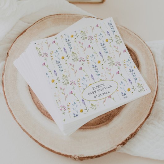 Serviette En Papier Baby shower fleur sauvage