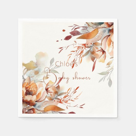 Serviette En Papier baby shower fleur sauvage (Devant)